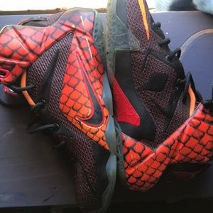 Size 4 Orange Lebrons